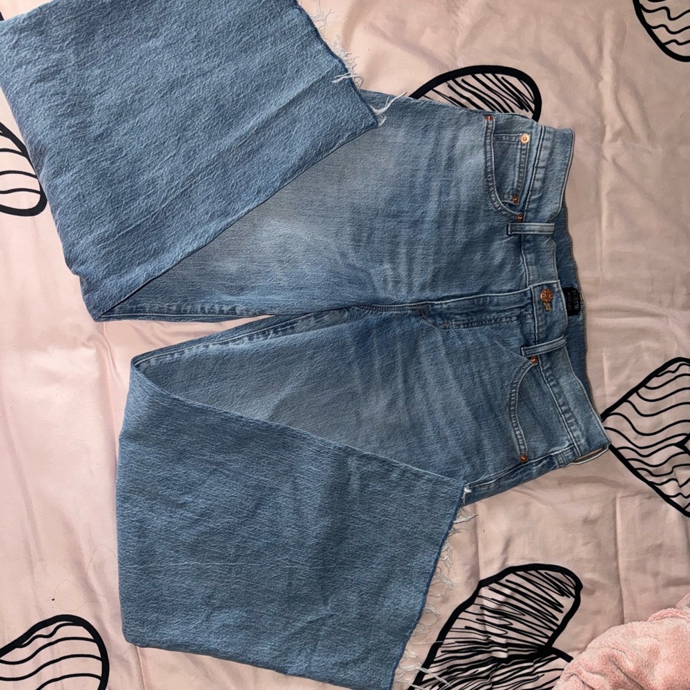 J. Crew Blue Flare Wide Leg Jeans